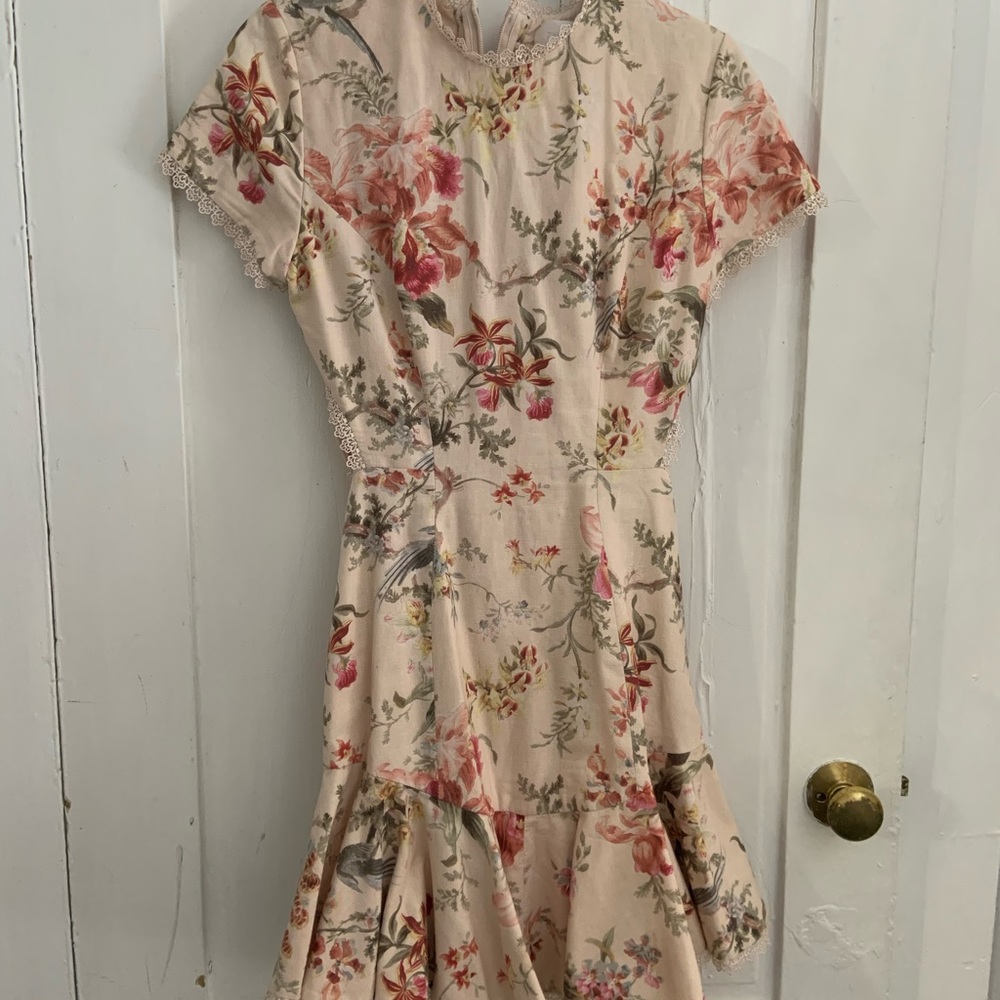 zimmermann tropicale lattice dress (nude color)